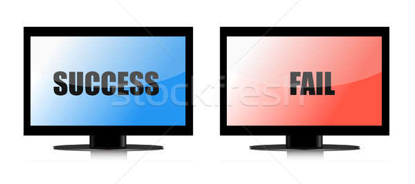 success and fail monitors illustration over white Stock photo © alexmillos