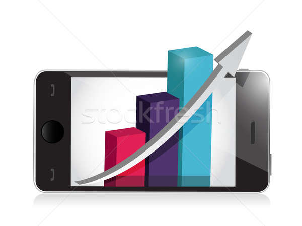 manage your business on your phone. illustration design over whi Stock photo © alexmillos