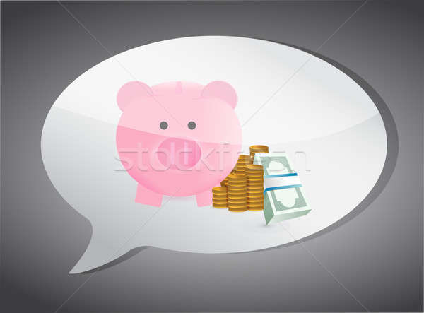 thinking in future savings illustration design over a white back Stock photo © alexmillos