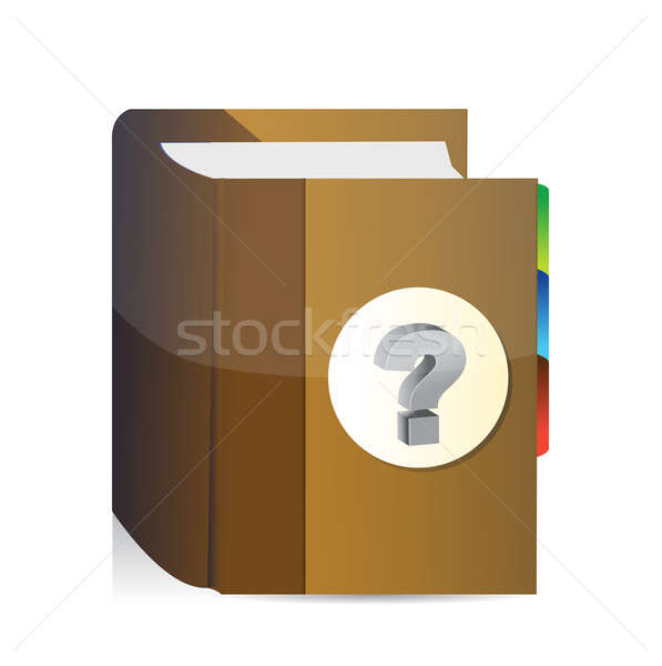 Book with question mark illustration design over a white backgro Stock photo © alexmillos