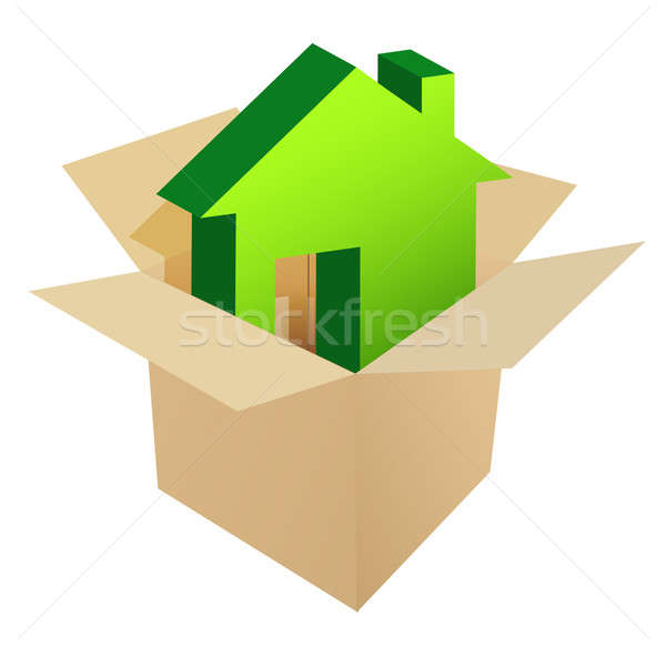 Ház doboz épület kagyló házhozszállítás új Stock fotó © alexmillos