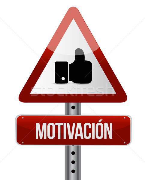 Stock fotó: Motiváció · ahogy · jelzőtábla · spanyol · illusztráció · terv