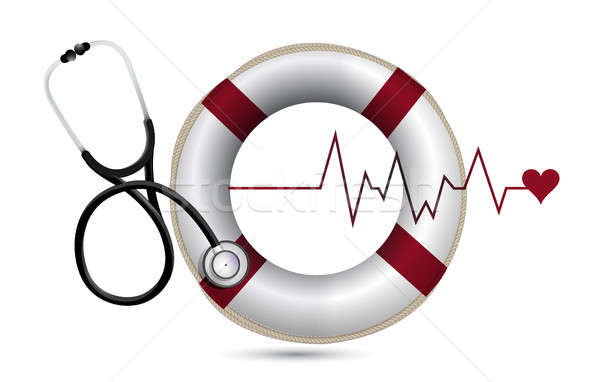 Sagola di salvataggio stetoscopio illustrazione design bianco salute Foto d'archivio © alexmillos