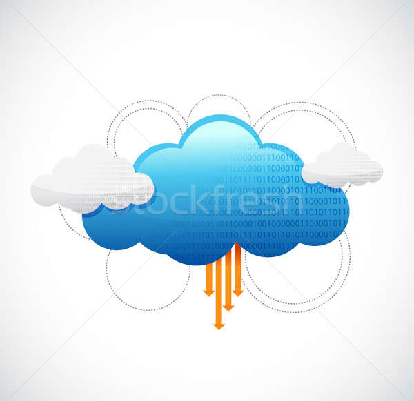 Stock foto: Cloud · Computing · Netzwerk · Diagramm · Illustration · Design · weiß