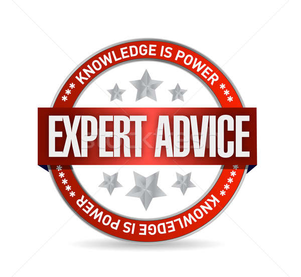 expert advice seal illustration design over a white background Stock photo © alexmillos