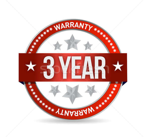 three year warranty seal illustration design over white Stock photo © alexmillos