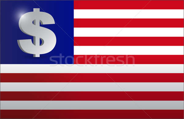 Bandiera monetaria illustrazione design grafica soldi Foto d'archivio © alexmillos