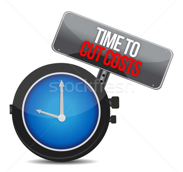 clock with words time to cut costs illustration design Stock photo © alexmillos