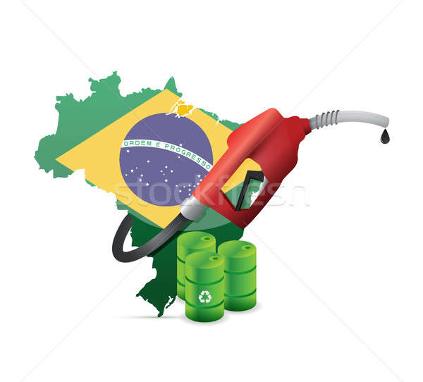 Brazil alternative fuel with a gas pump nozzle  Stock photo © alexmillos