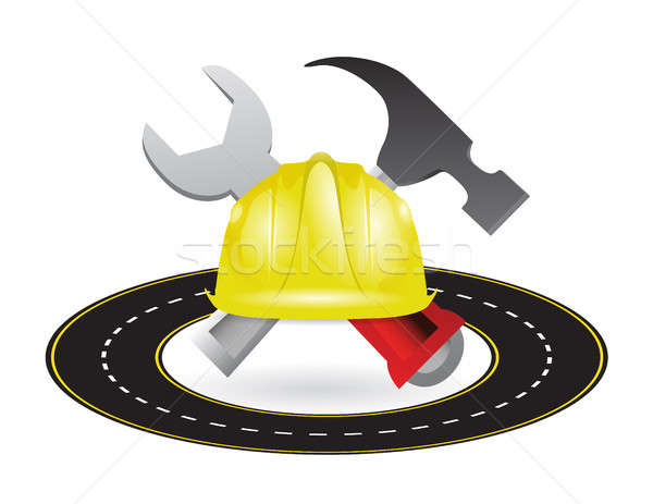 highway road construction illustration design Stock photo © alexmillos