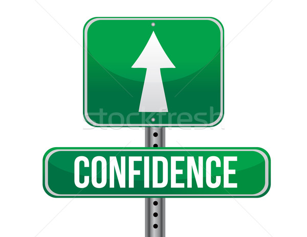 confidence road sign illustration design over a white background Stock photo © alexmillos