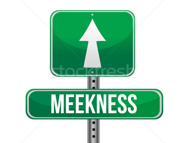 meekness road sign illustration design over a white background Stock photo © alexmillos