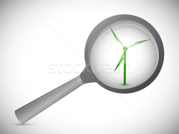 windmill alternative energy under review. illustration design Stock photo © alexmillos