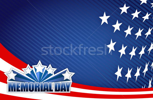 Memorial day red white and blue illustration design graphic back Stock photo © alexmillos