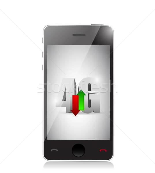 Smartphone 4g verbinding illustratie ontwerp internet Stockfoto © alexmillos