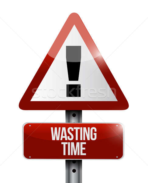 Wasting time warning road sign concept Stock photo © alexmillos