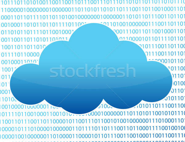 Kék felhő bináris számok illusztráció terv Stock fotó © alexmillos