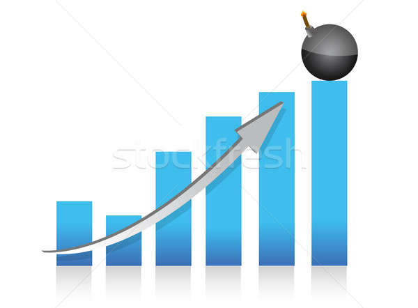 Robbanékony profit grafikon illusztráció terv fehér Stock fotó © alexmillos