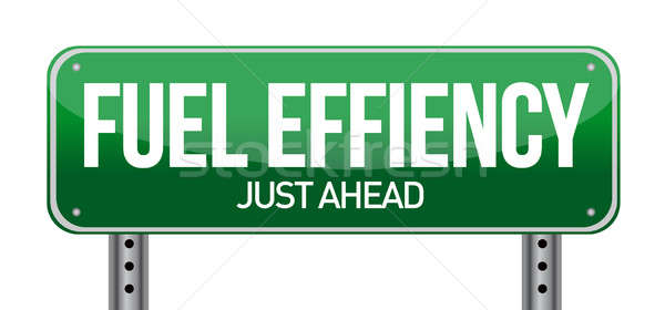 fuel efficiency road sign illustration design isolated on white Stock photo © alexmillos