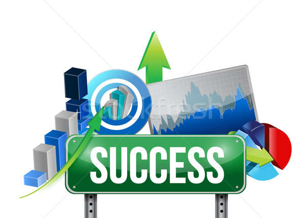 success sign and set concept illustration design over white Stock photo © alexmillos