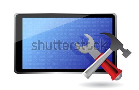 phone setting tools illustration design over white Stock photo © alexmillos