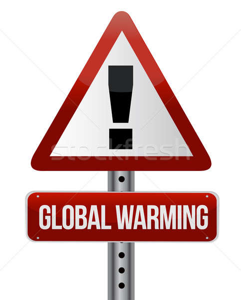 Globális felmelegedés jelzőtábla illusztráció terv út háttér Stock fotó © alexmillos