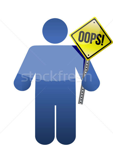 man, person with a 'oops' sign in hand. Stock photo © alexmillos