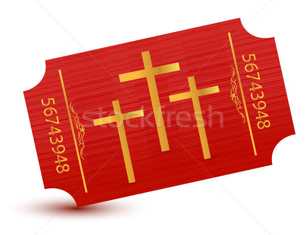 Religious event ticket illustration design Stock photo © alexmillos