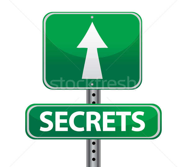 secrets street sign illustration design over white Stock photo © alexmillos
