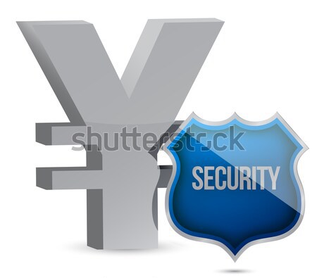 Stock photo: printer shield security protector illustration design over white