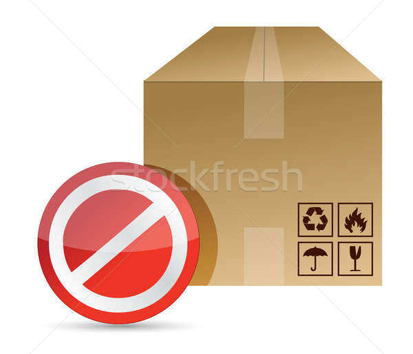 Do not, dont sign on a brown box packaging  Stock photo © alexmillos