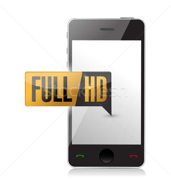 Smartphone voll hd Taste Illustration Stock foto © alexmillos