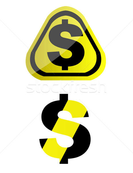 Dollar icônes signes blanche argent banque [[stock_photo]] © alexmillos