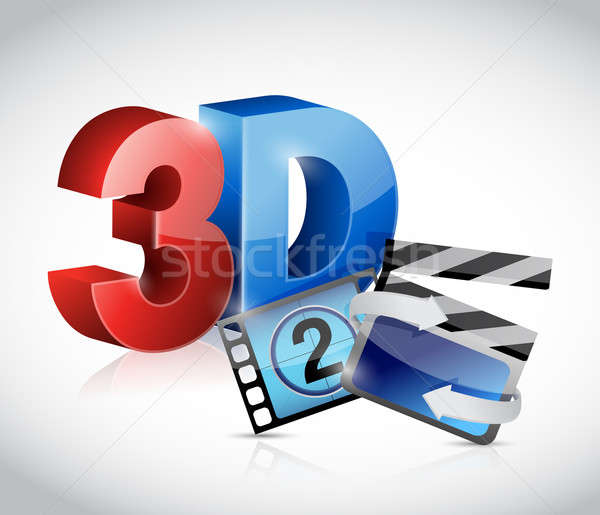 3D film ilustracja projektu biały film Zdjęcia stock © alexmillos