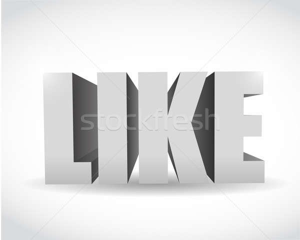 3d social media like text illustration design over white Stock photo © alexmillos