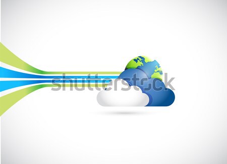 Cloud computing concept mail concept illustration design over wh Stock photo © alexmillos