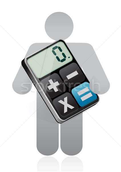 Icon holding modern calculator  Stock photo © alexmillos