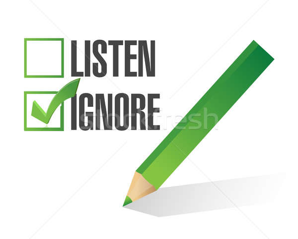 listen or ignore check box illustration design Stock photo © alexmillos