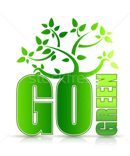 go green concept with tree illustration design on white Stock photo © alexmillos