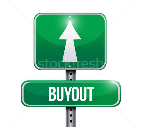 buyout road sign illustration design over a white background Stock photo © alexmillos