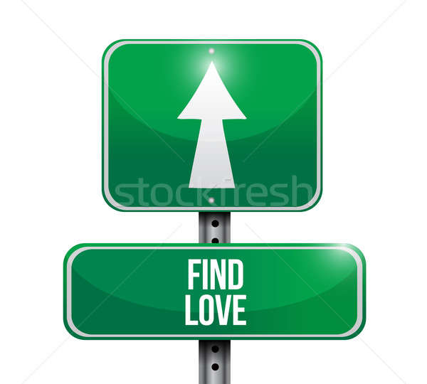find love road sign illustration design over a white background Stock photo © alexmillos