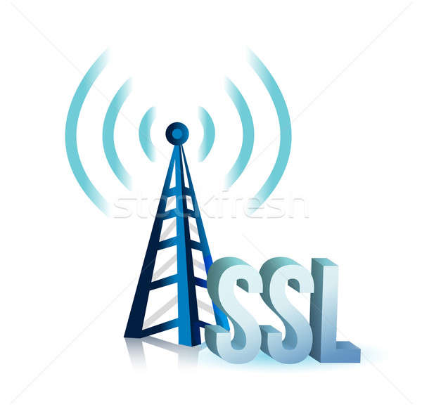 Ssl tour wifi illustration design blanche [[stock_photo]] © alexmillos