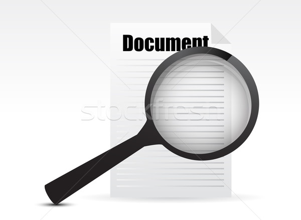 Magnifying glass - Search the document illustration design Stock photo © alexmillos