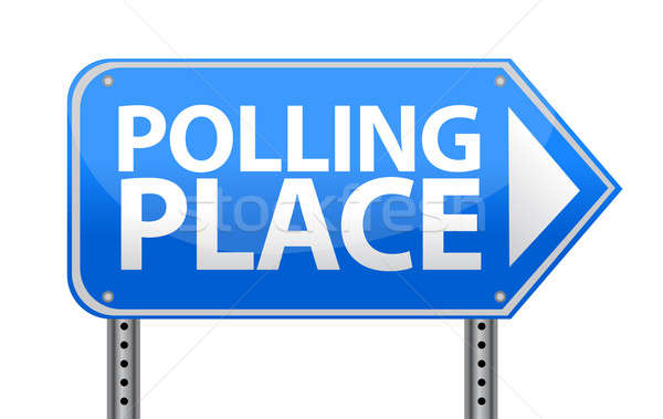 Polling place sign illustration design over white Stock photo © alexmillos