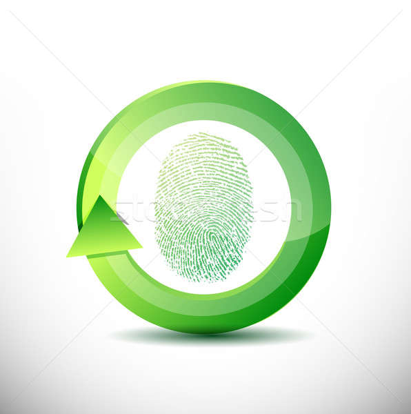 Fingerabdruck Anerkennung Software Illustration Hintergrund drucken Stock foto © alexmillos