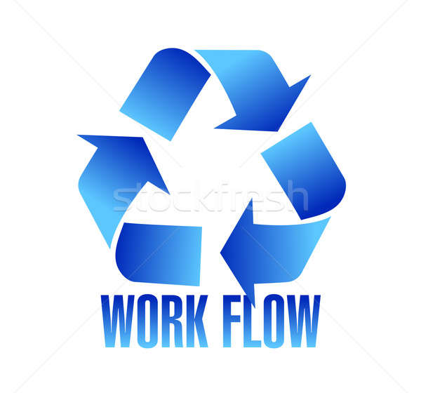 Flux de travail symbole illustration design blanche affaires Photo stock © alexmillos