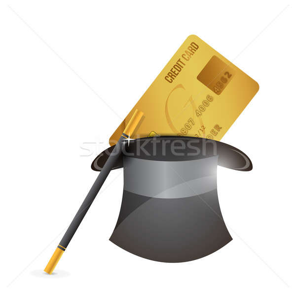 magic hat and credit card illustration design Stock photo © alexmillos