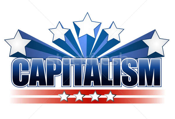 Capitalismo signo estrellas rojo gráfico financieros Foto stock © alexmillos