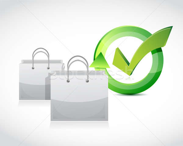 approve shopping. illustration design over a white background de Stock photo © alexmillos