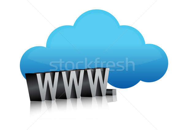 Www internet wolk illustratie ontwerp witte Stockfoto © alexmillos